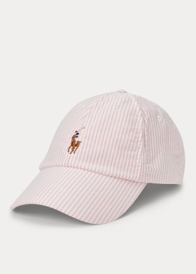 Gorra Polo Ralph Lauren Hombre Rosas Rayas - Striped Oxford - CUNFA3896